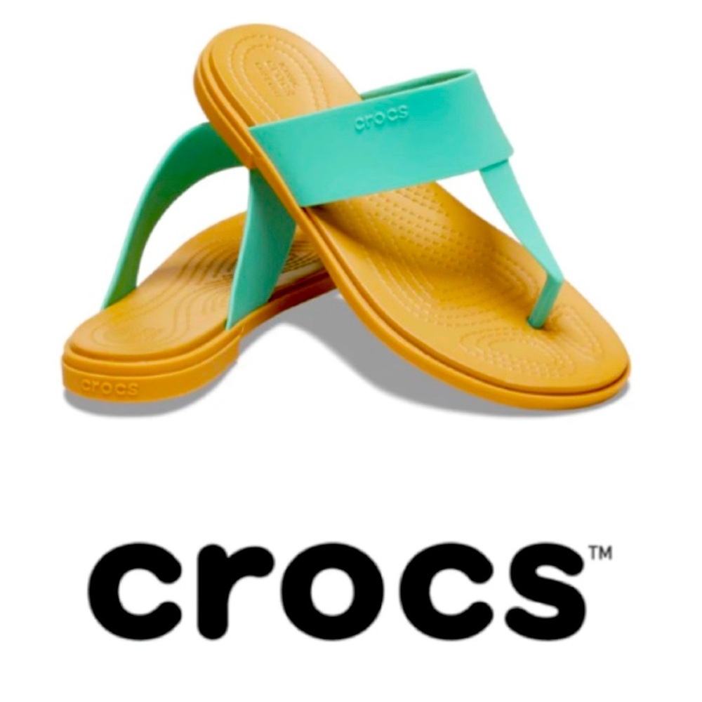Crocs Tulum Flip Flop sandal in ‘Jade Stone’ size 7
